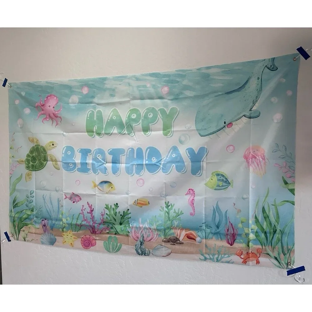 Under the Sea / Ocean Birthday Party Decorations Theme Girl Baby Shower Banner